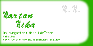 marton nika business card